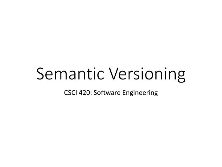 semantic versioning n.w