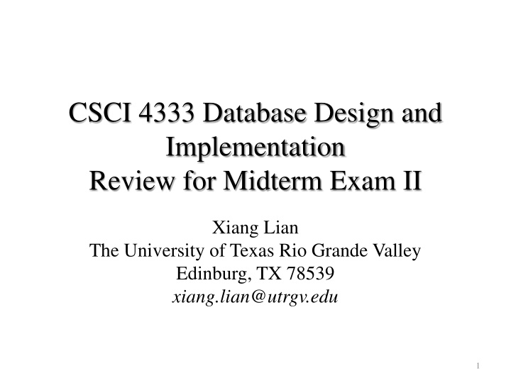 csci 4333 database design and implementation n.w