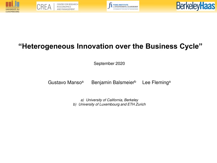 heterogeneous innovation over the business cycle n.w
