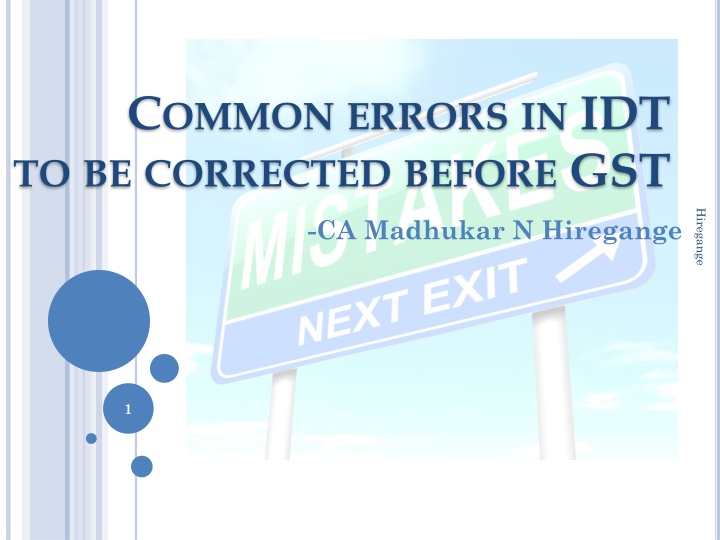 c ommon errors in idt to be corrected before gst n.w
