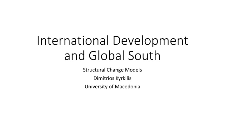 international development and global south n.w
