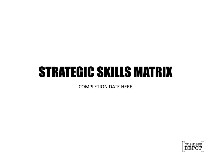 strategic skills matrix n.w