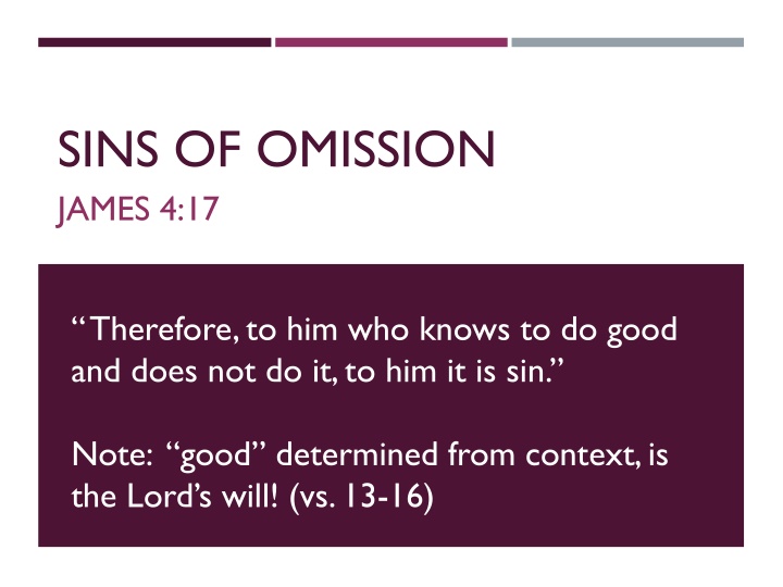 sins of omission james 4 17 n.w