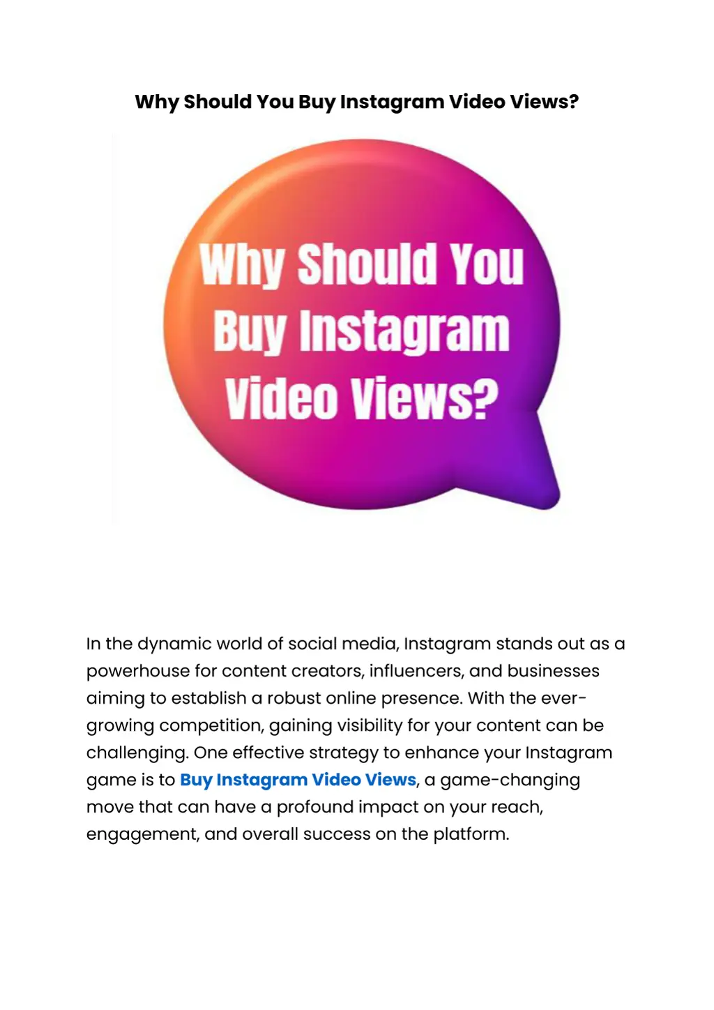 why should you buy instagram video views n.