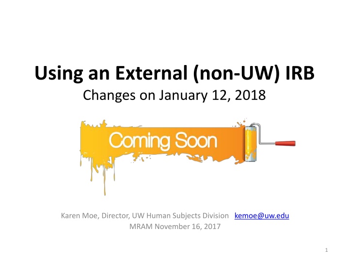 using an external non uw irb changes on january n.w