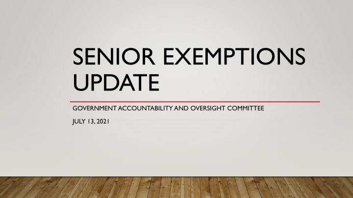 senior exemptions update n.w