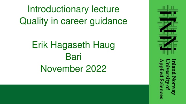 introductionary lecture quality in career guidance n.w