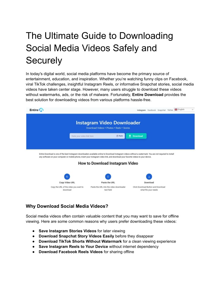 the ultimate guide to downloading social media n.w