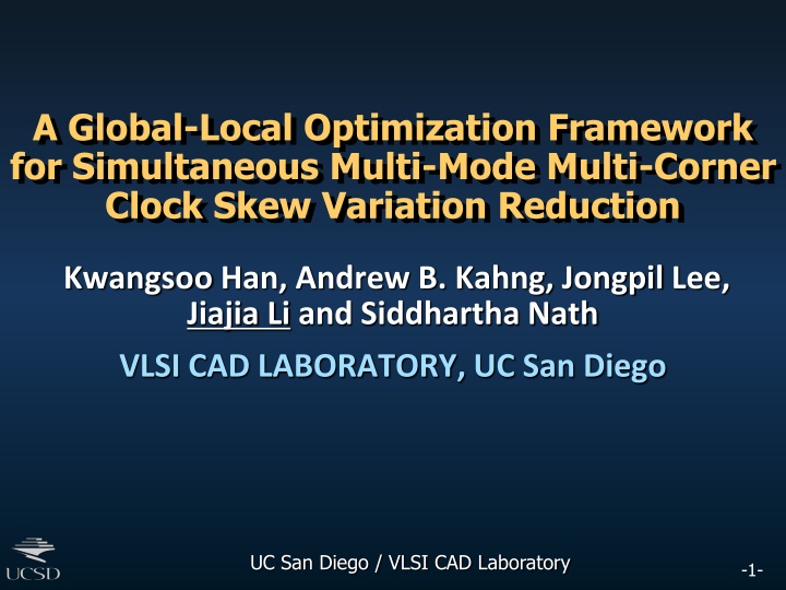 a global local optimization framework n.w