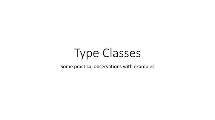 type classes n.w