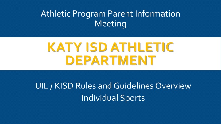 athletic program parent information meeting n.w