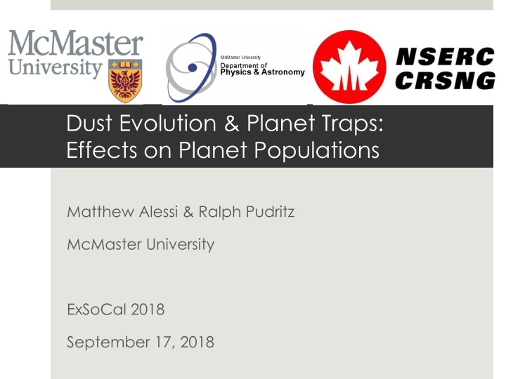 dust evolution planet traps effects on planet n.w