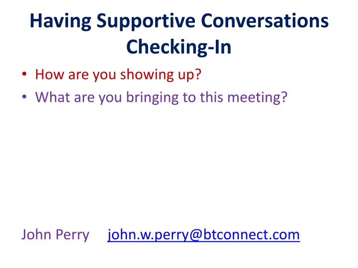 having supportive conversations checking n.w