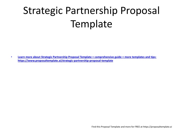 strategic partnership proposal template n.w