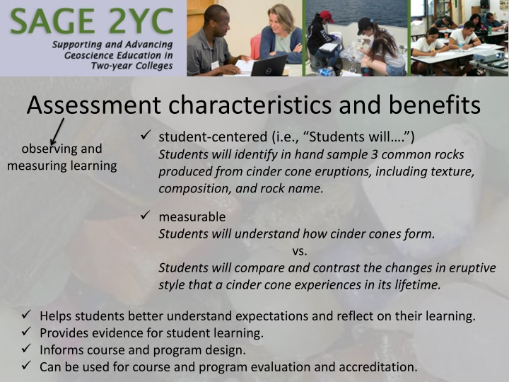 assessment characteristics and benefits student n.w