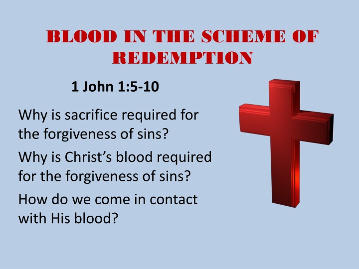blood in the scheme of redemption n.w