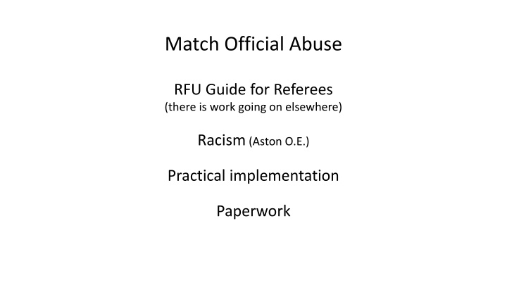 match official abuse n.w