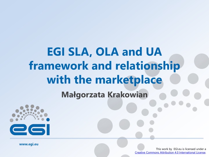 egi sla ola and ua framework and relationship n.w
