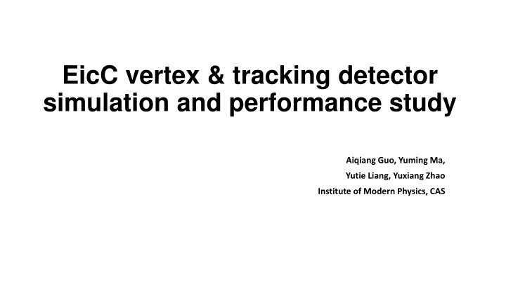 eicc vertex tracking detector simulation n.w
