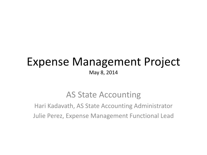 expense management project may 8 2014 n.w