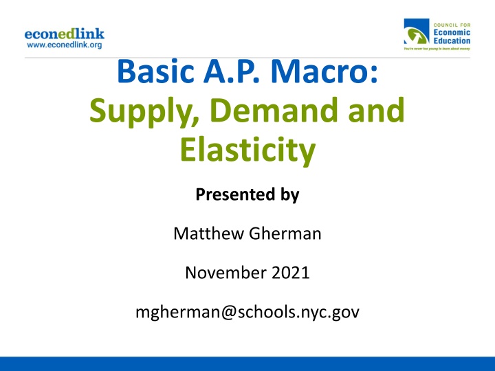 basic a p macro supply demand and elasticity n.w