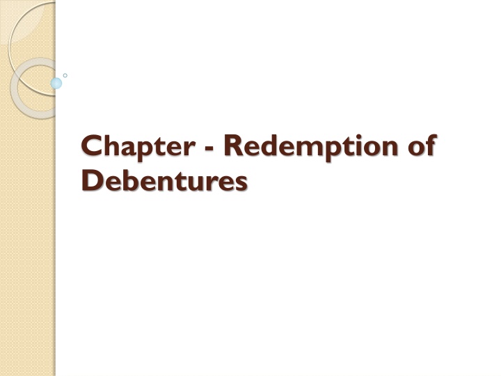 chapter redemption of debentures n.w