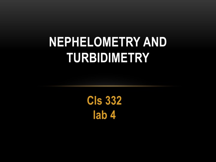 nephelometry and turbidimetry n.w