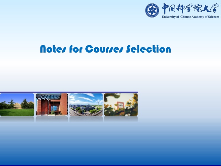 notes for courses selection n.w