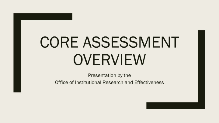 core assessment overview n.w