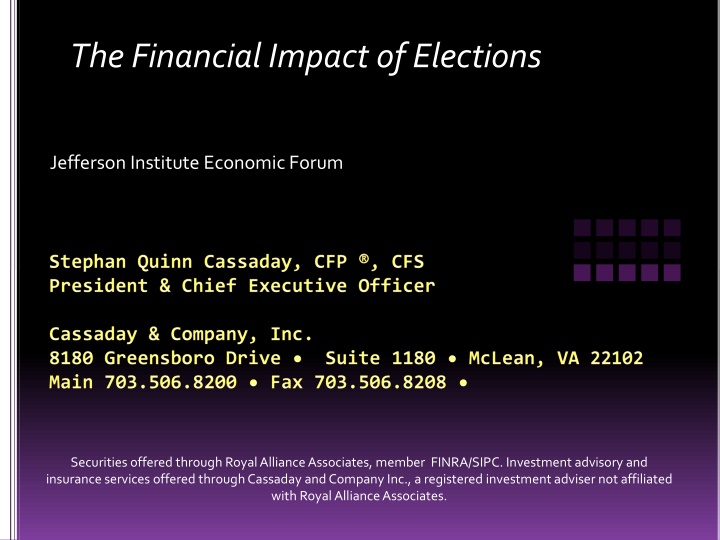 the financial impact of elections n.w