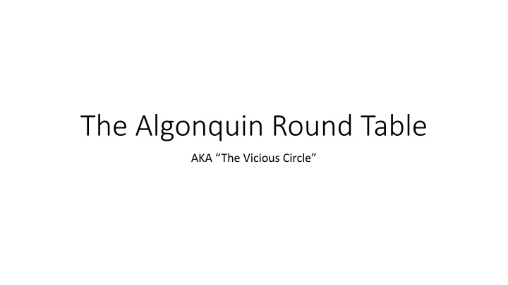 the algonquin round table n.w