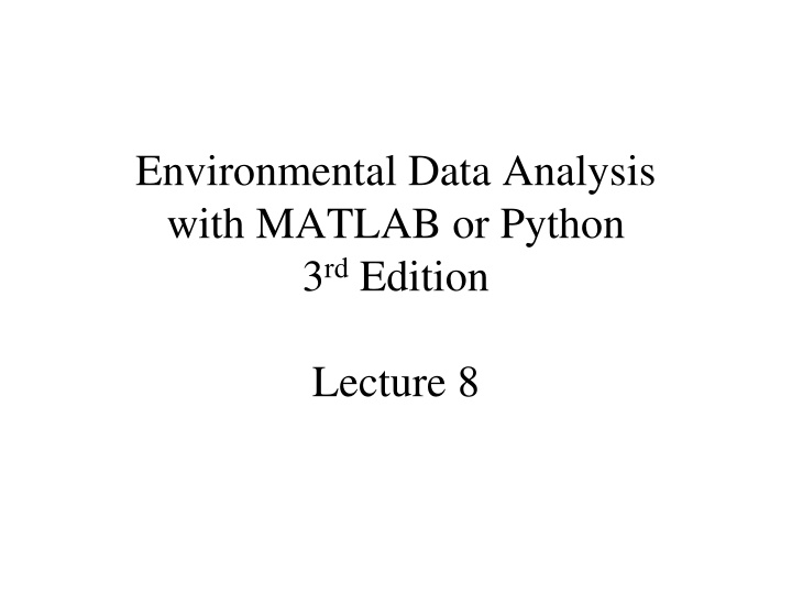 environmental data analysis with matlab or python n.w