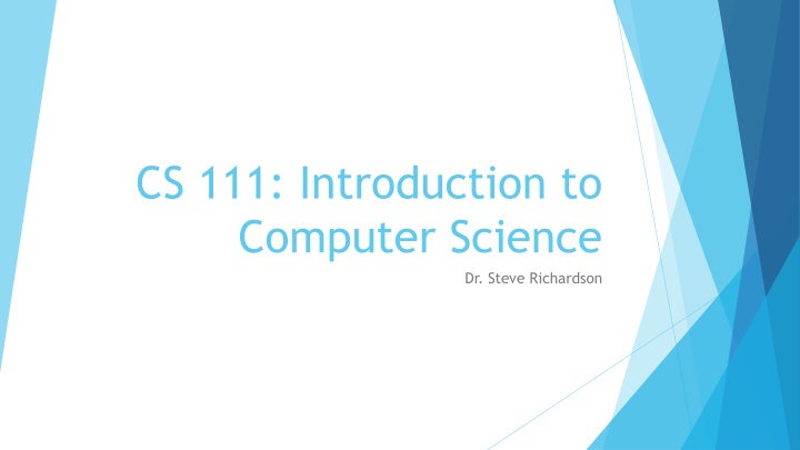 cs 111 introduction to computer science n.w
