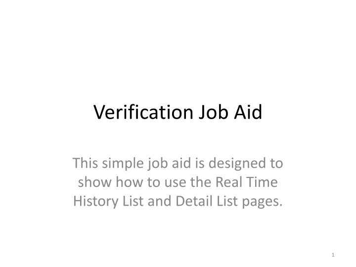 verification job aid n.w