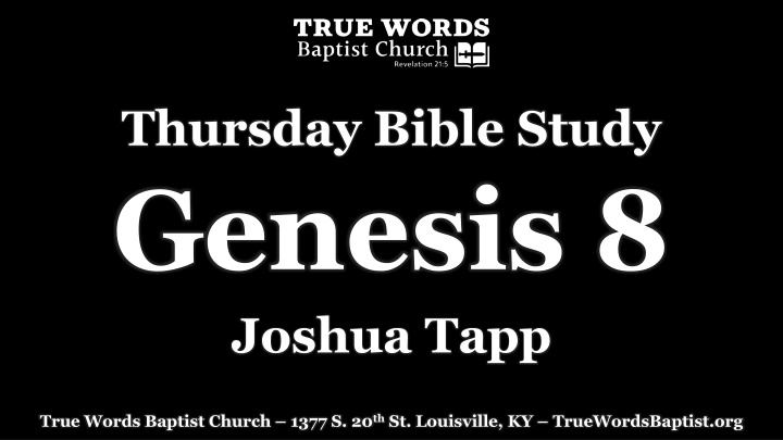 thursday bible study genesis 8 joshua tapp n.w