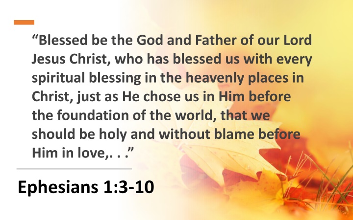 blessed be the god and father of our lord jesus n.w
