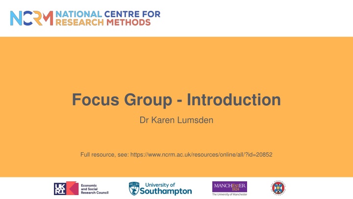 focus group introduction n.w