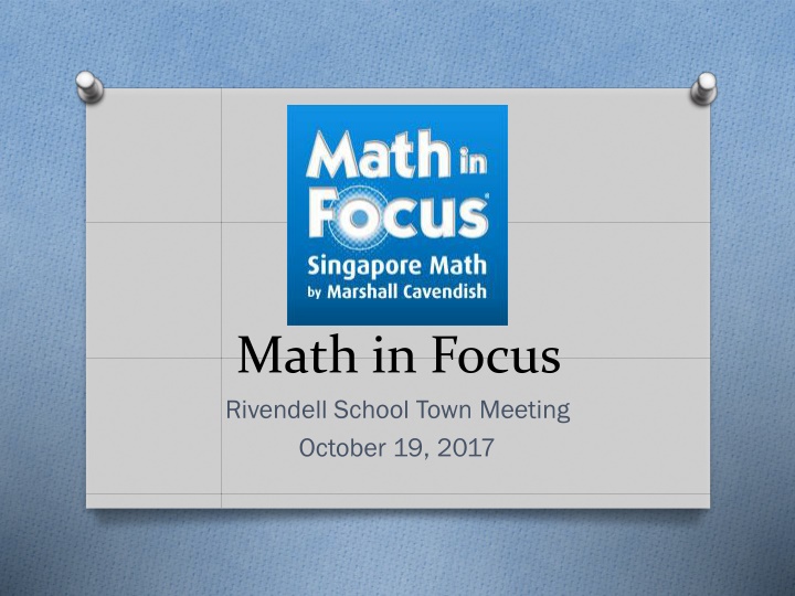 math in focus rivendell school town meeting n.w