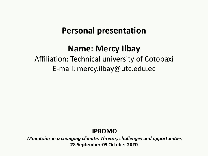 personal presentation n.w