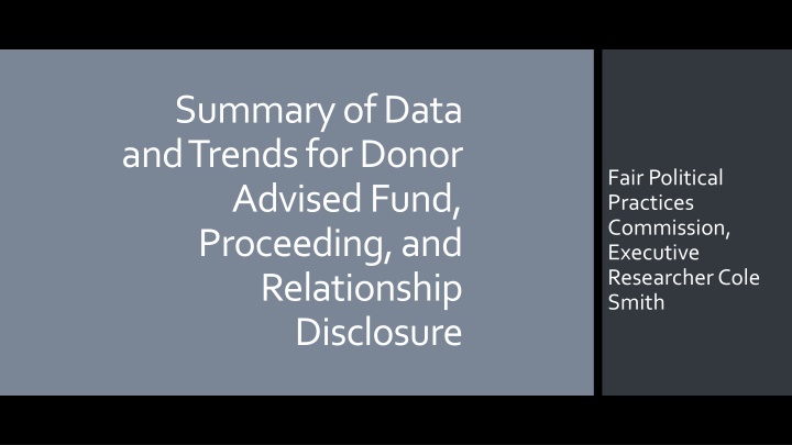 summary of data and trends for donor advised fund n.w