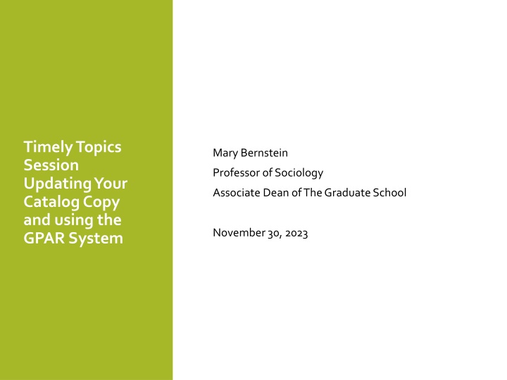 timely topics session updating your catalog copy n.w