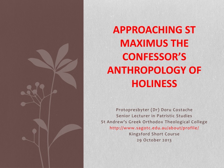 approaching st maximus the confessor n.w