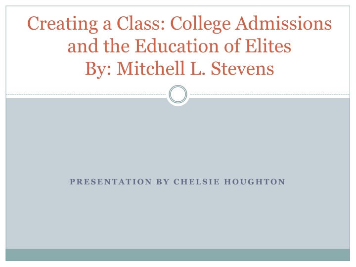 creating a class college admissions n.w