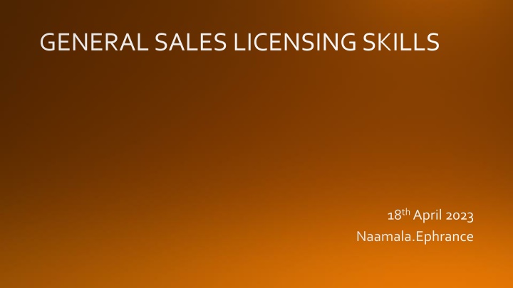 general sales licensing skills n.w