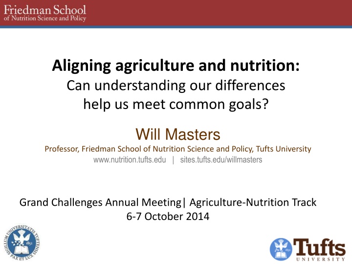 aligning agriculture and nutrition n.w