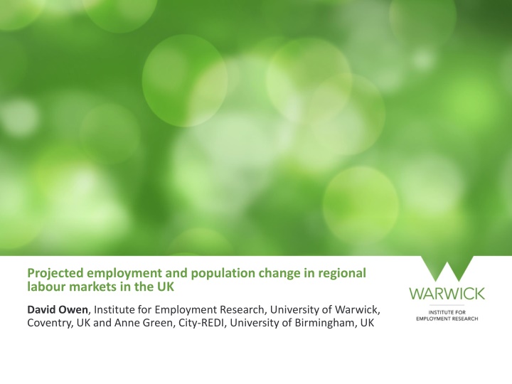 projected employment and population change n.w