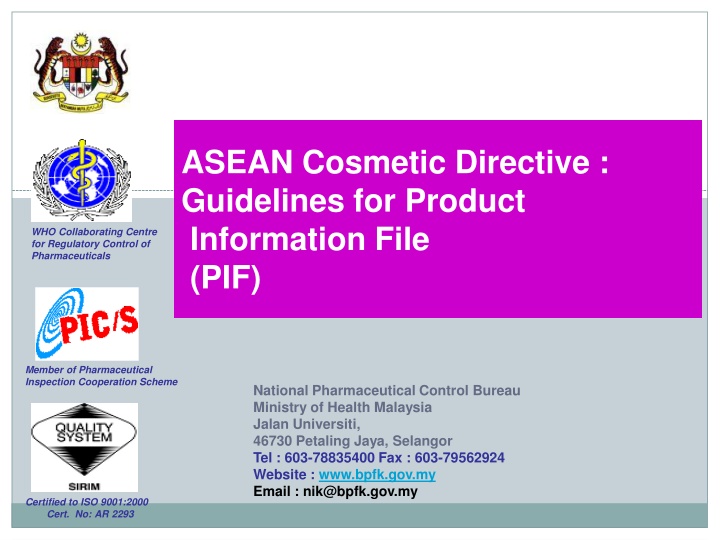 asean cosmetic directive guidelines for product n.w