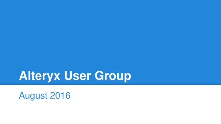 alteryx user group n.w