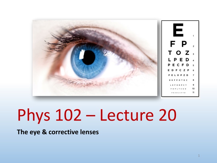 phys 102 lecture 20 the eye corrective lenses n.w
