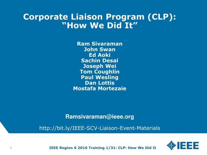 corporate liaison program clp how we did it n.w